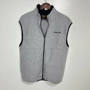 Timberland Fleece Gray  Zip Up Vintqge Vest Medium Men's Weathergear Outdoors